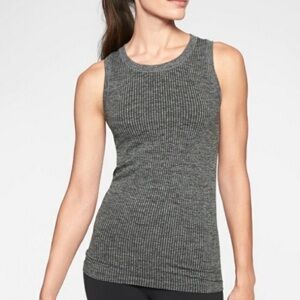 Athleta Renew Seamless Ribbed Tank Sz Small Charcoal Heather Gray